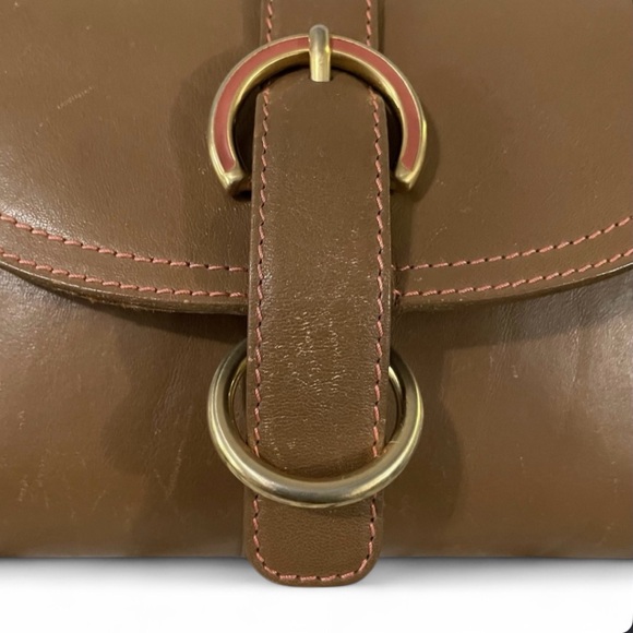 Furla Brown Leather Small Shoulder Bag Gold Hardware Classic Italian Y2K - Picture 6 of 14